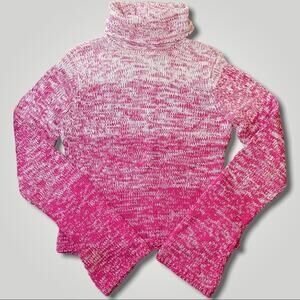 LAUNDRY BY SHELLI SEGAL Y2K VINTAGE CASHMERE OMBRE SWEATER FRIENDS MONICA PINK L